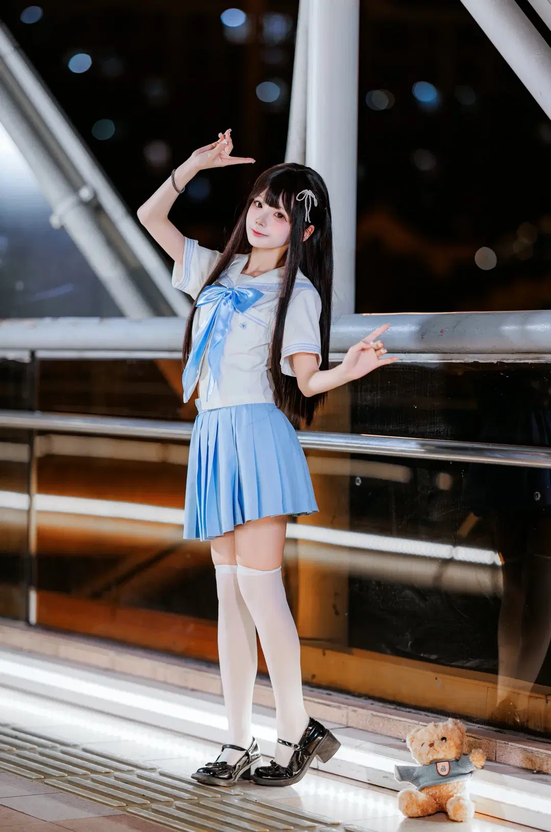 雨夜天桥的JK制服写真记录 - 渡井LastRemote - 第6张