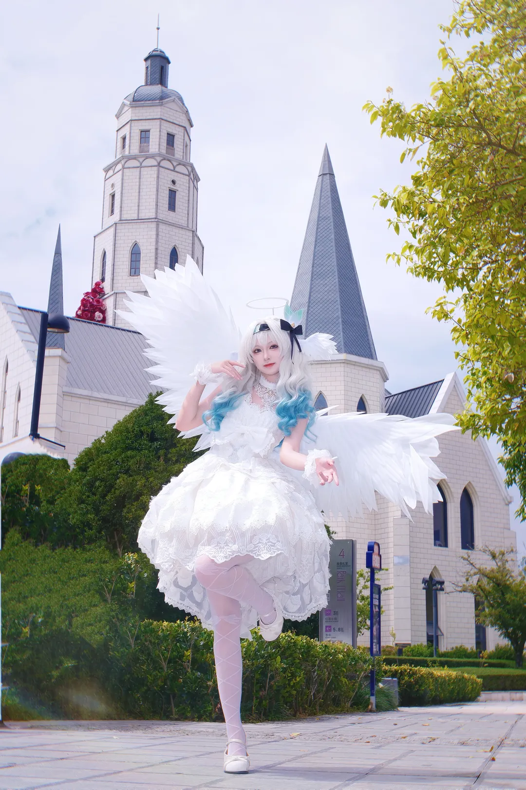 cosplay, 崩坏星穹铁道, 流萤cos, 白丝, 天使翅膀