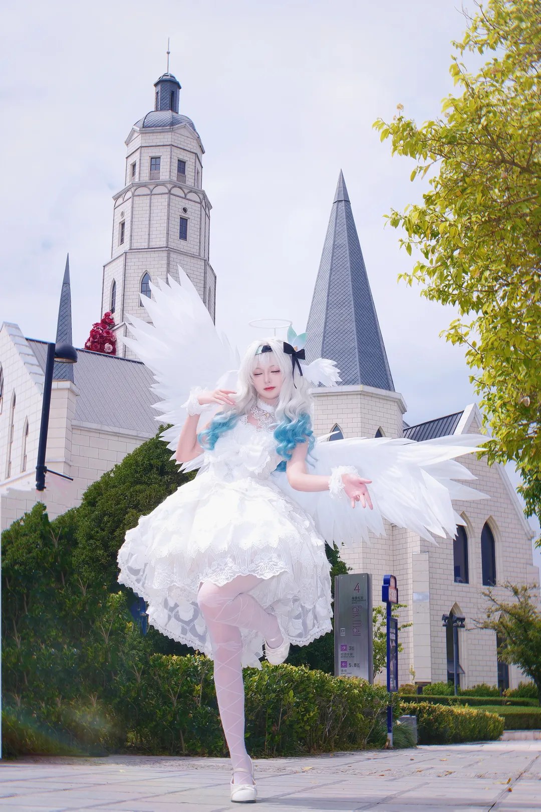 コスプレ, 崩壊：スターレイル, ホタル コスプレ, 白ストッキング, 天使の翼 - 2枚目