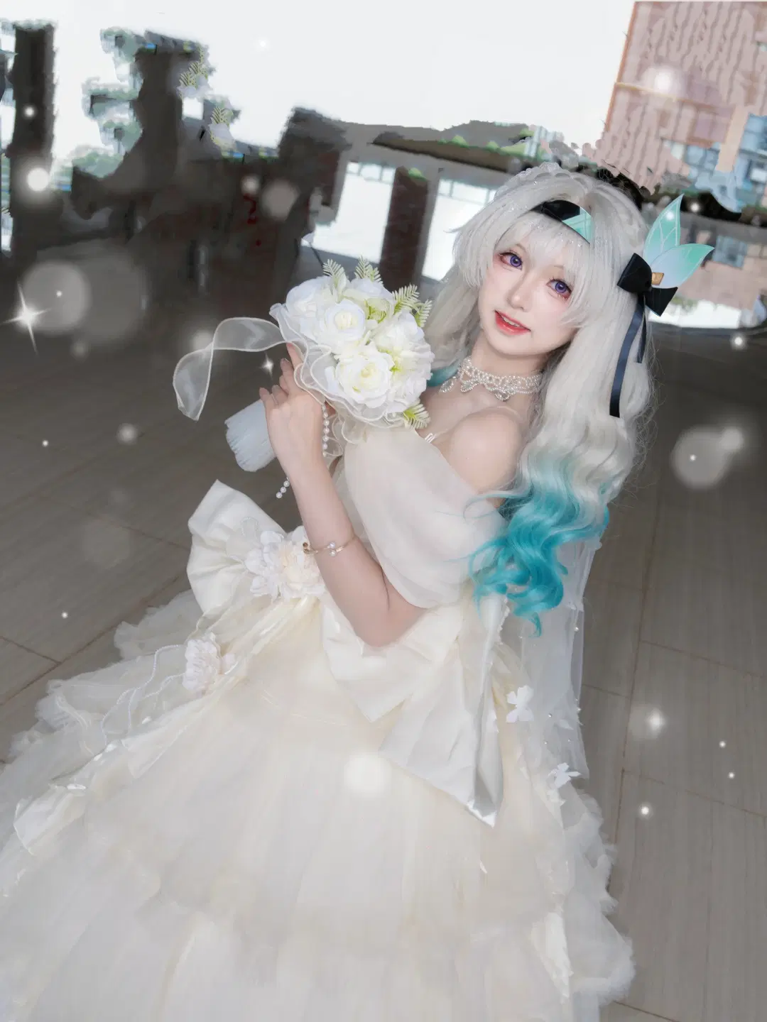 コスプレ, 崩壊：スターレイル, ホタル コスプレ, 独自設定, 白いウェディングドレス