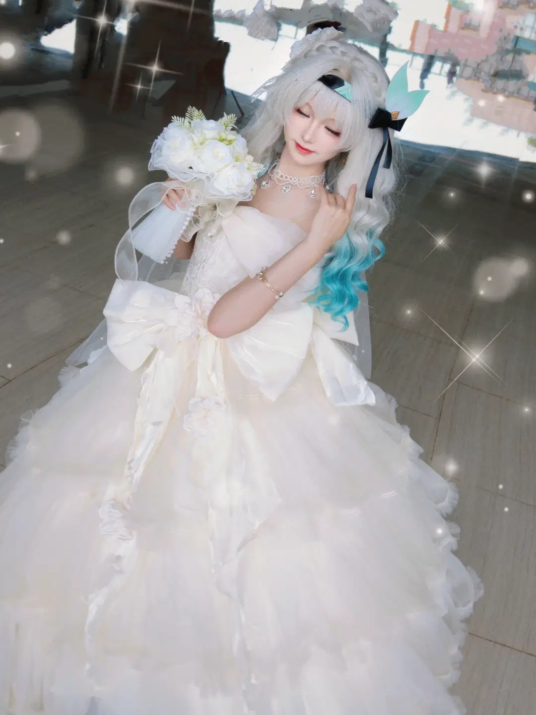 【Firefly cosplay】Honkai: Star Rail: Dreamlike Moments in a White wedding dress | Headcanon / Original setting cosplay by 小曦睡不醒 - Image 2