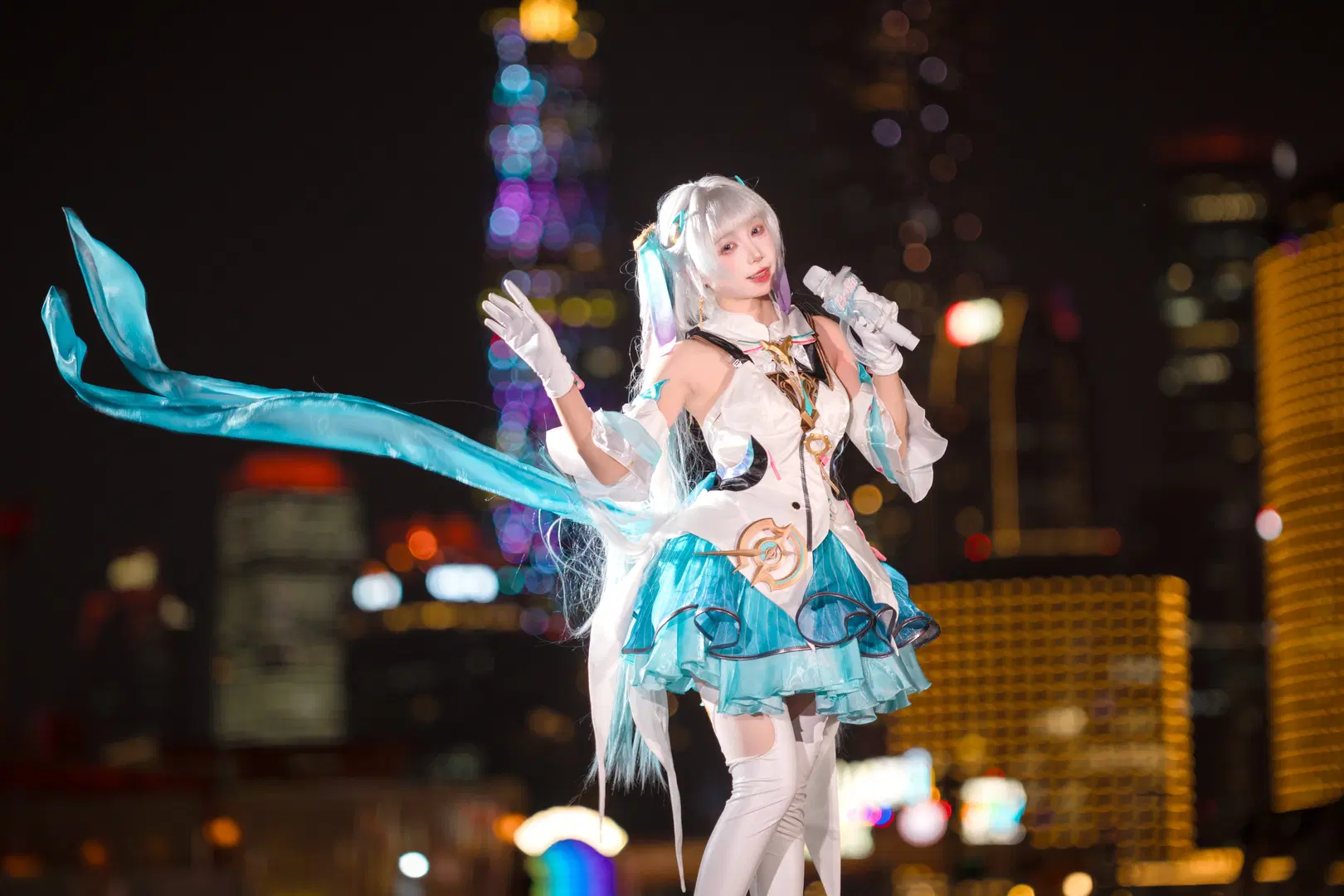 【今汐cos】鸣潮夜景小偶像氛围感拍摄记录 - 云离饱饱 - 第5张