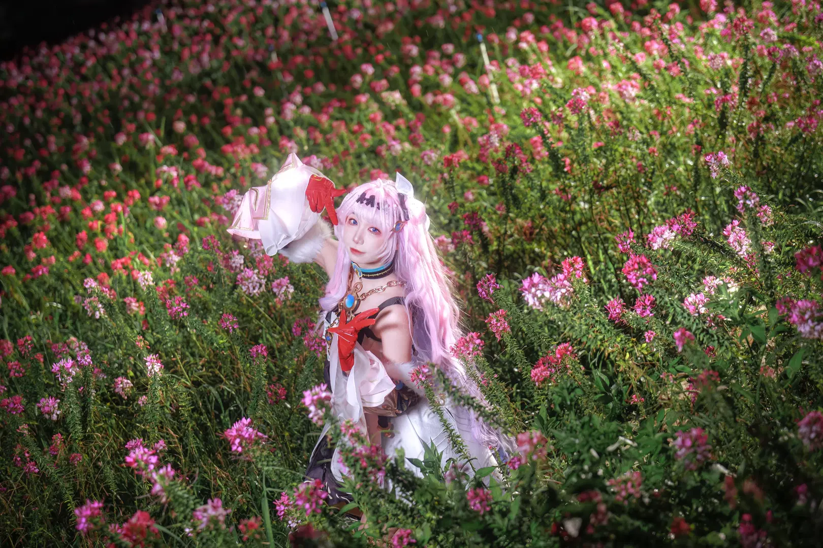 【達妮婭cos】鳴潮夜色薔薇花海，夜景閃光燈下的氛圍感 - 云离饱饱 - 第11張