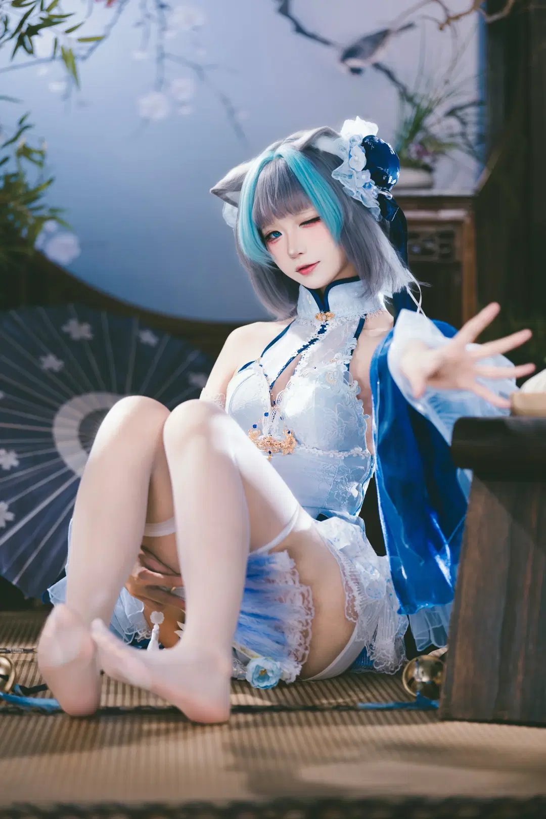 【チェシャー コスプレ】月落ちる中庭の『アズールレーン』中華娘、本気撮影記録 - X_Pu - 2枚目