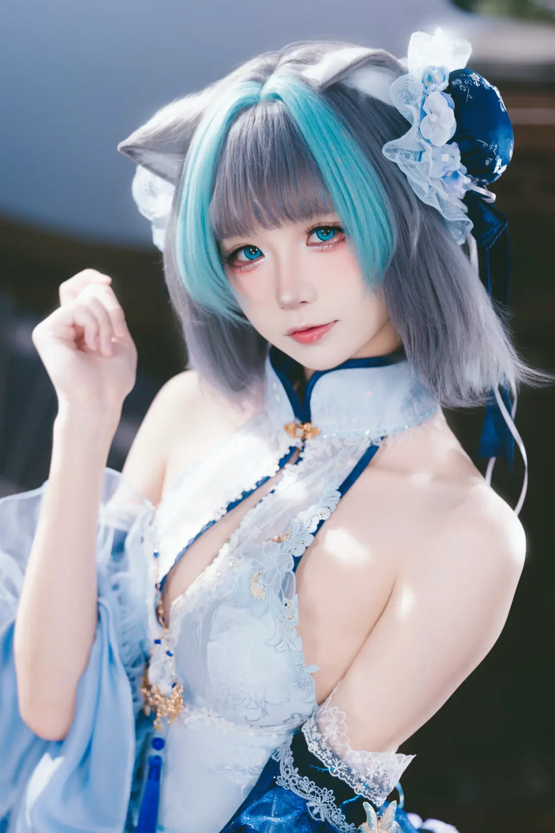 【チェシャー コスプレ】月落ちる中庭の『アズールレーン』中華娘、本気撮影記録 - X_Pu - 4枚目