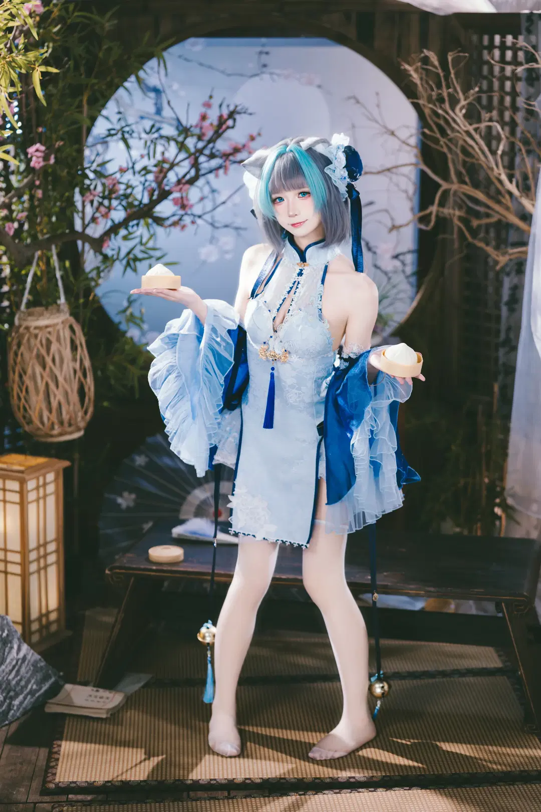 【チェシャー コスプレ】月落ちる中庭の『アズールレーン』中華娘、本気撮影記録 - X_Pu - 6枚目
