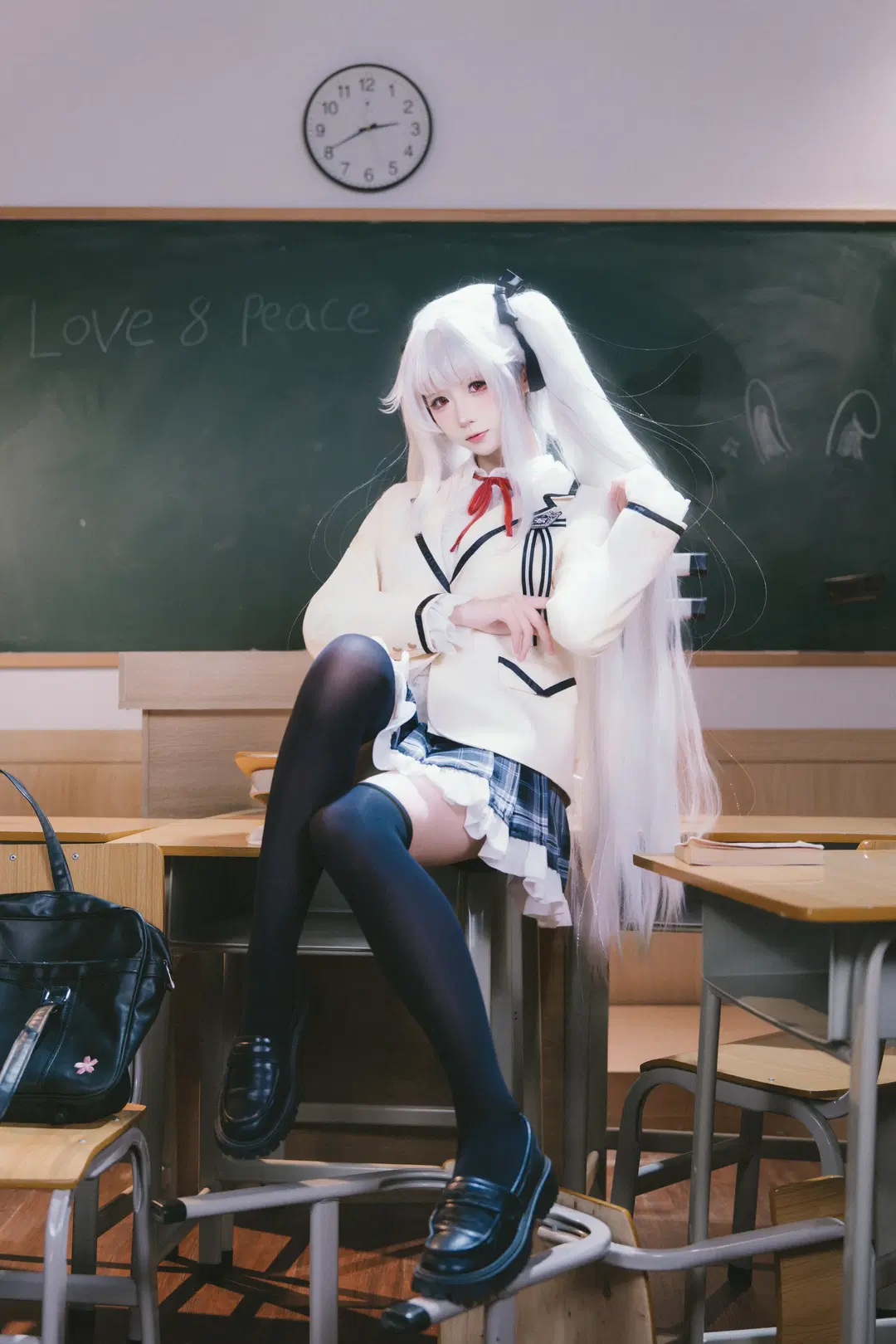 二次元攝影, cos正片, 黑絲, 篝之霧枝cos, 美少女萬華鏡