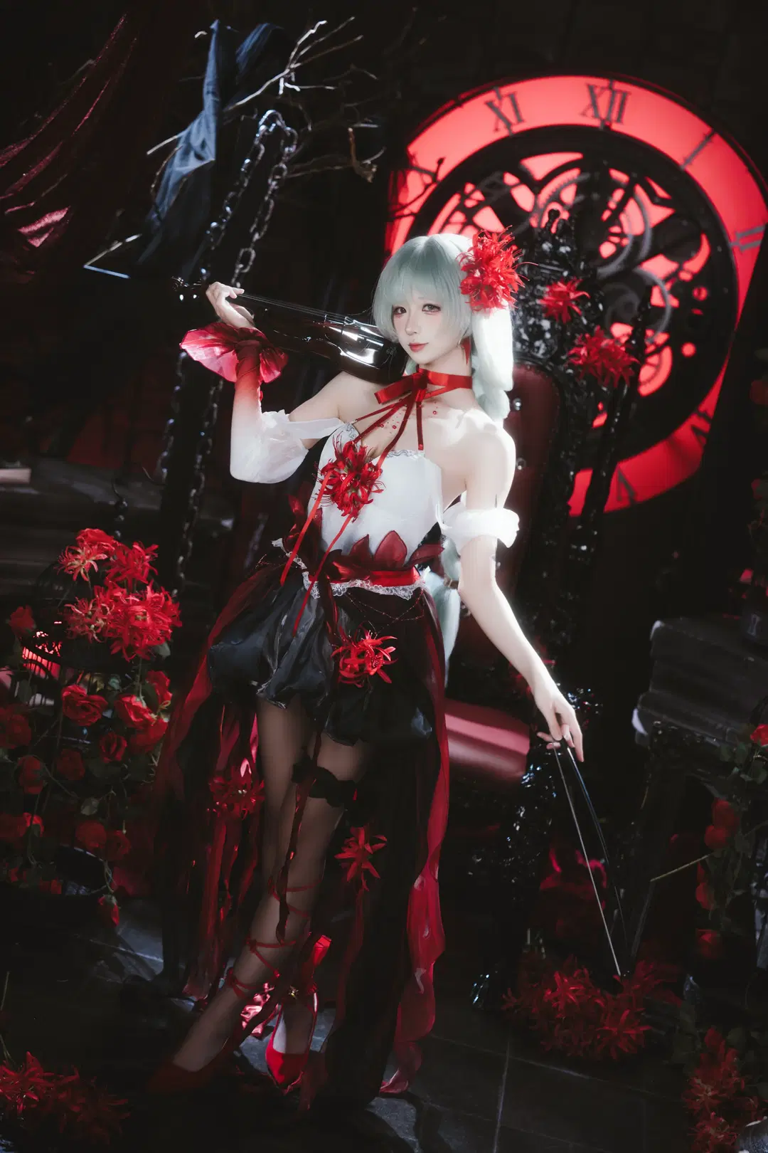 [Phrolova cosplay] Wuthering Waves Phantom of the Opera: Red and black Gothic atmospheric photoshoot by X.Pu📷 - Image 2