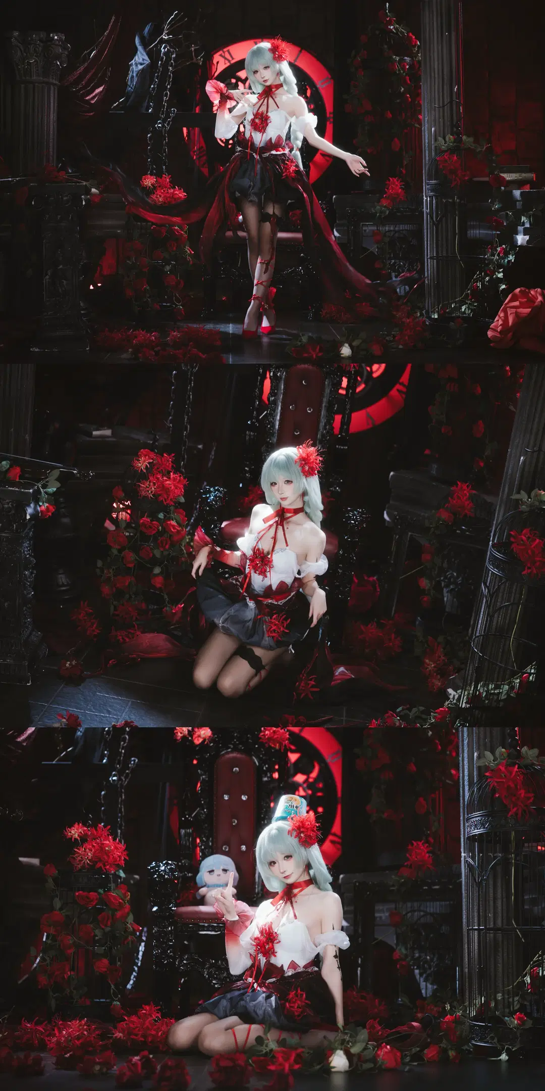 [Phrolova cosplay] Wuthering Waves Phantom of the Opera: Red and black Gothic atmospheric photoshoot by X.Pu📷 - Image 5