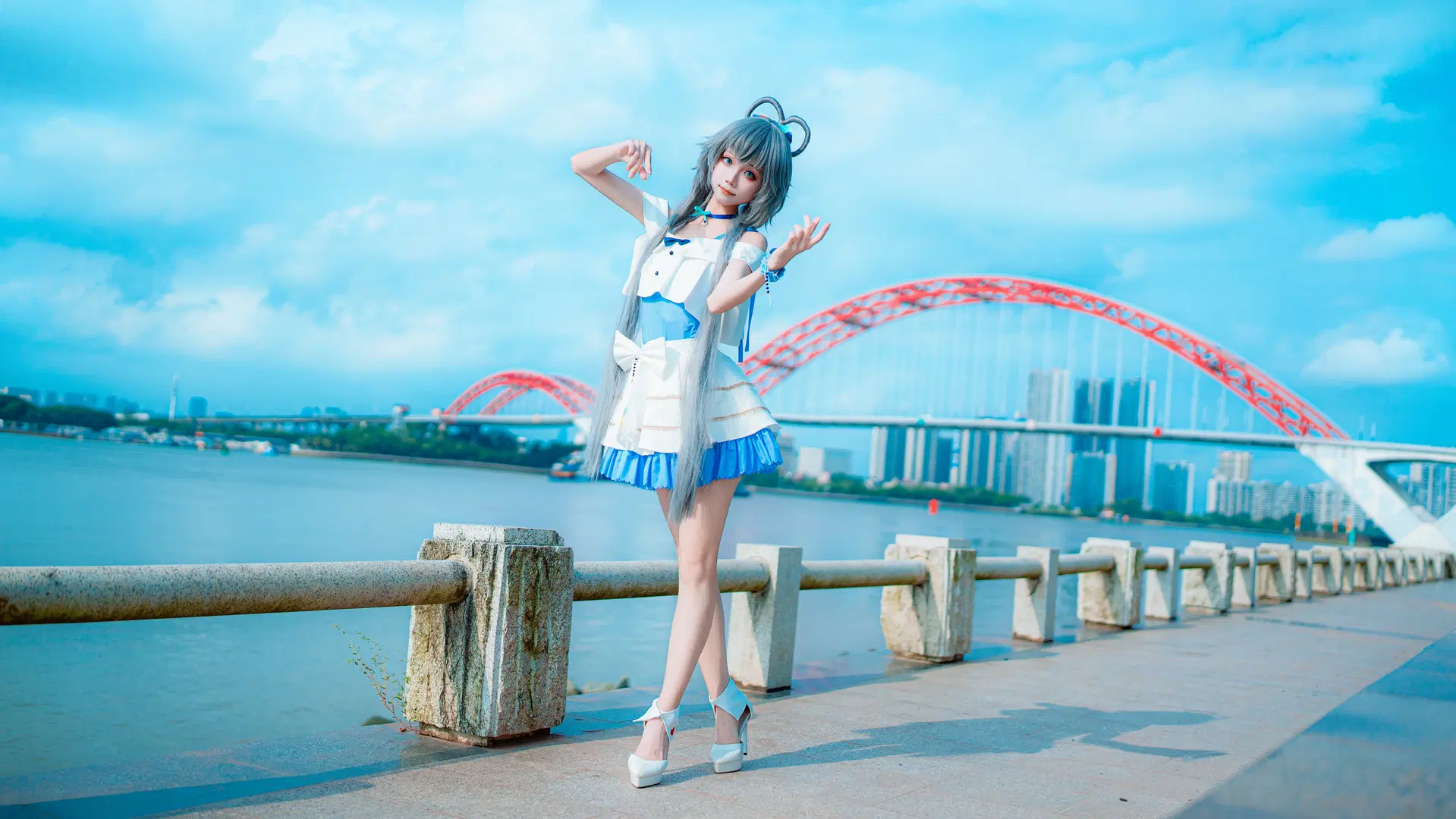 【洛天依cos】江畔的小海豚蓝色系正片 - 予海Anastasia - 第4张