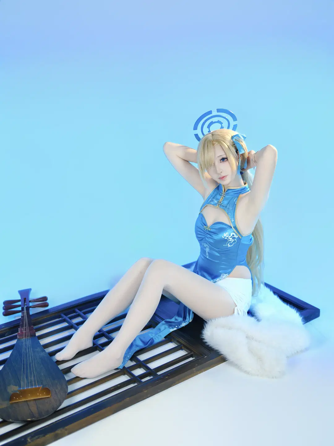 ブルーアーカイブ, 一之瀬アスナ コスプレ, 白ストッキング, チャイナドレス コスプレ, アスナ