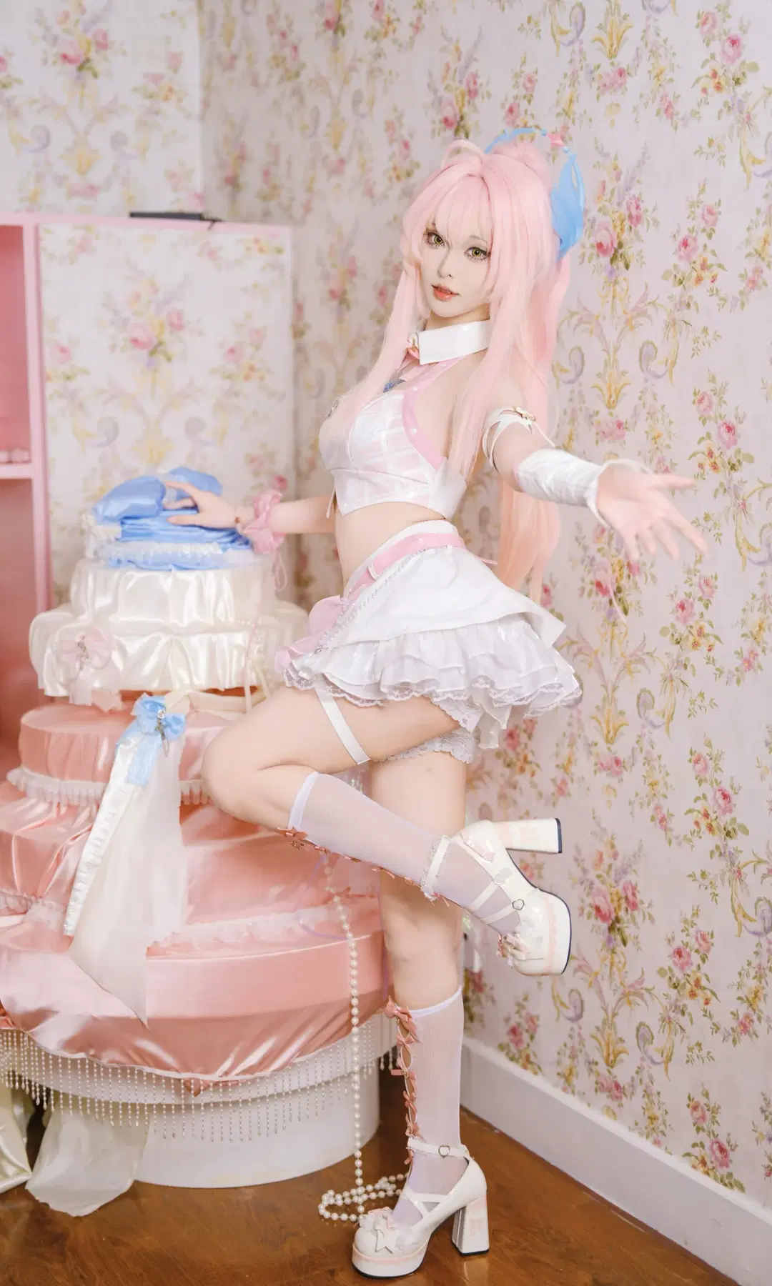 鸣潮, cosplay, 粉色系, 白丝, 爱弥丝cos