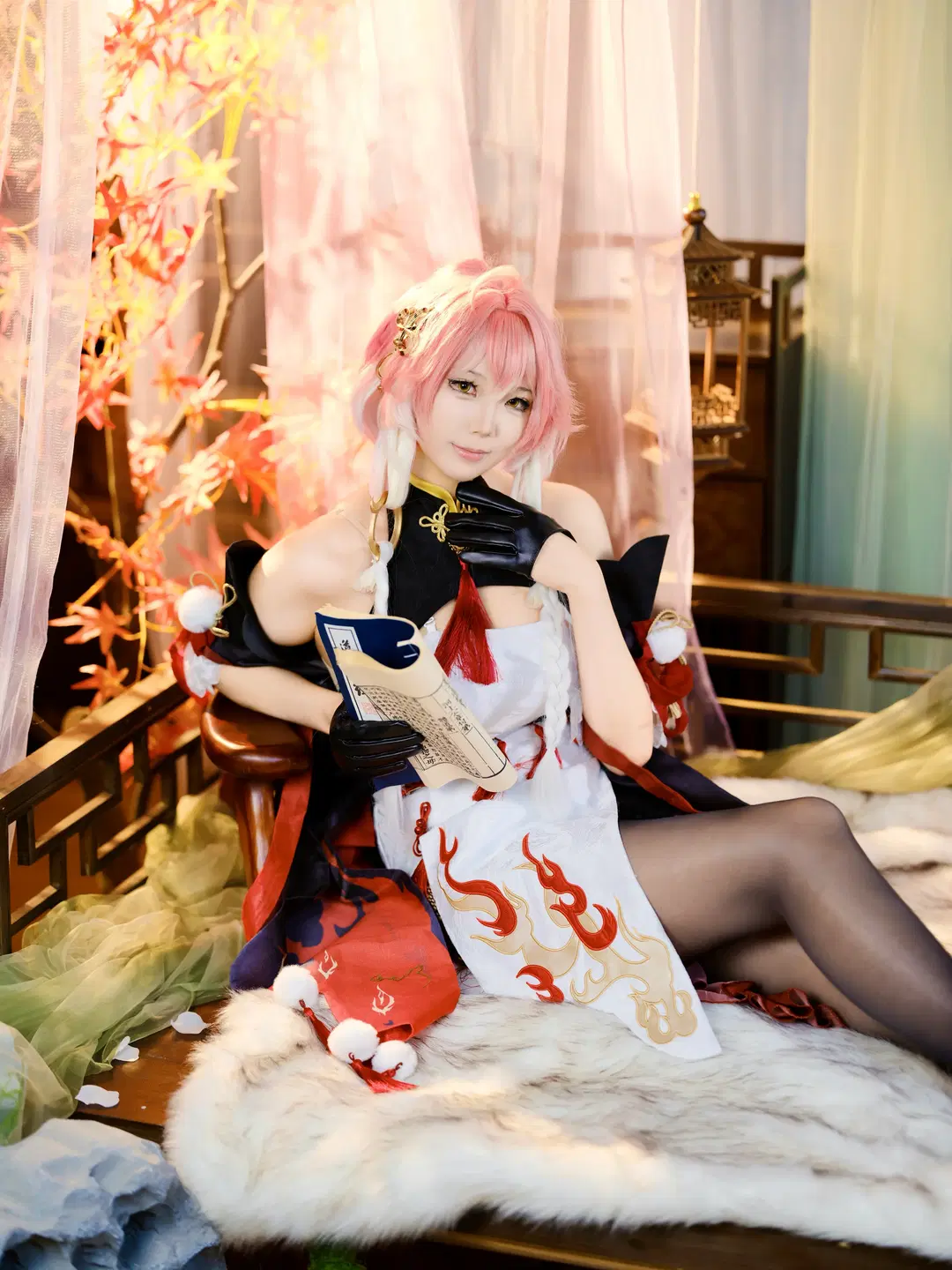 鸣潮, cosplay, 长离cos, 黑丝, 国风cos