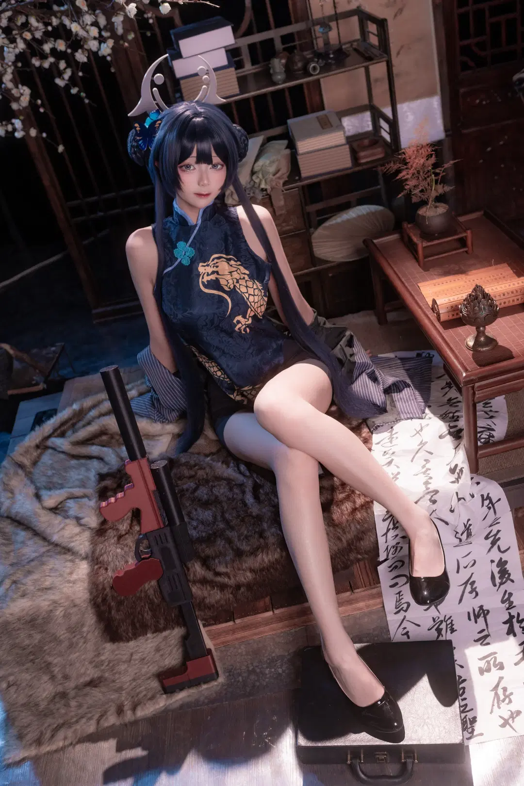 [Misaki cosplay] Blue Archive: Collision of Traditional Chinese style Qipao and a long spear by 静水 - Image 3