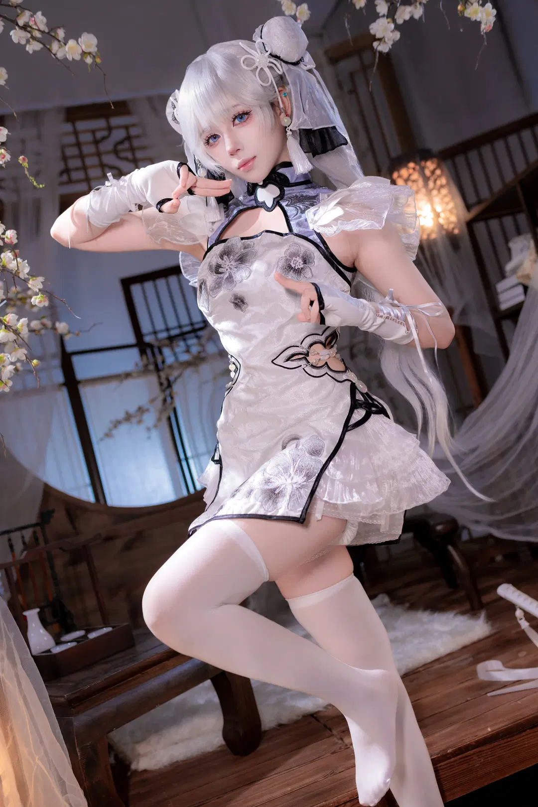 NARAKA: BLADEPOINT, 殷紫萍コスプレ, 古風コスプレ, 白ストッキング, ゲームコスプレ