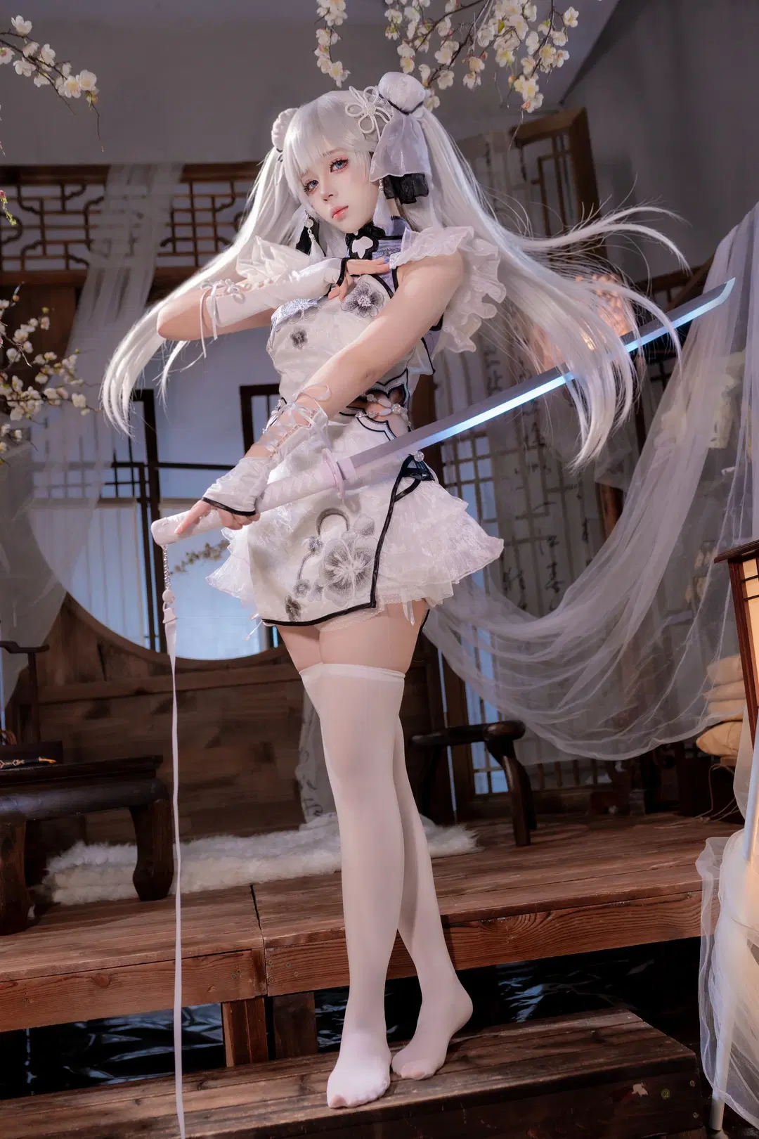 永劫无间, 殷紫萍cos, 古风cosplay, 游戏角色扮演, 白丝cos