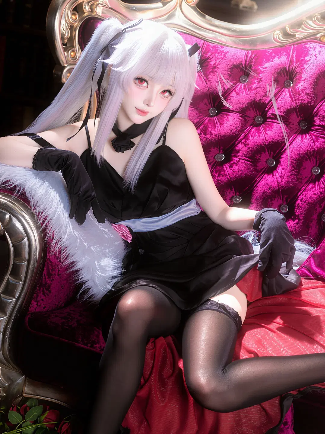 cosplay, galgame, 黑絲, 篝之霧枝cos, 復古哥特風