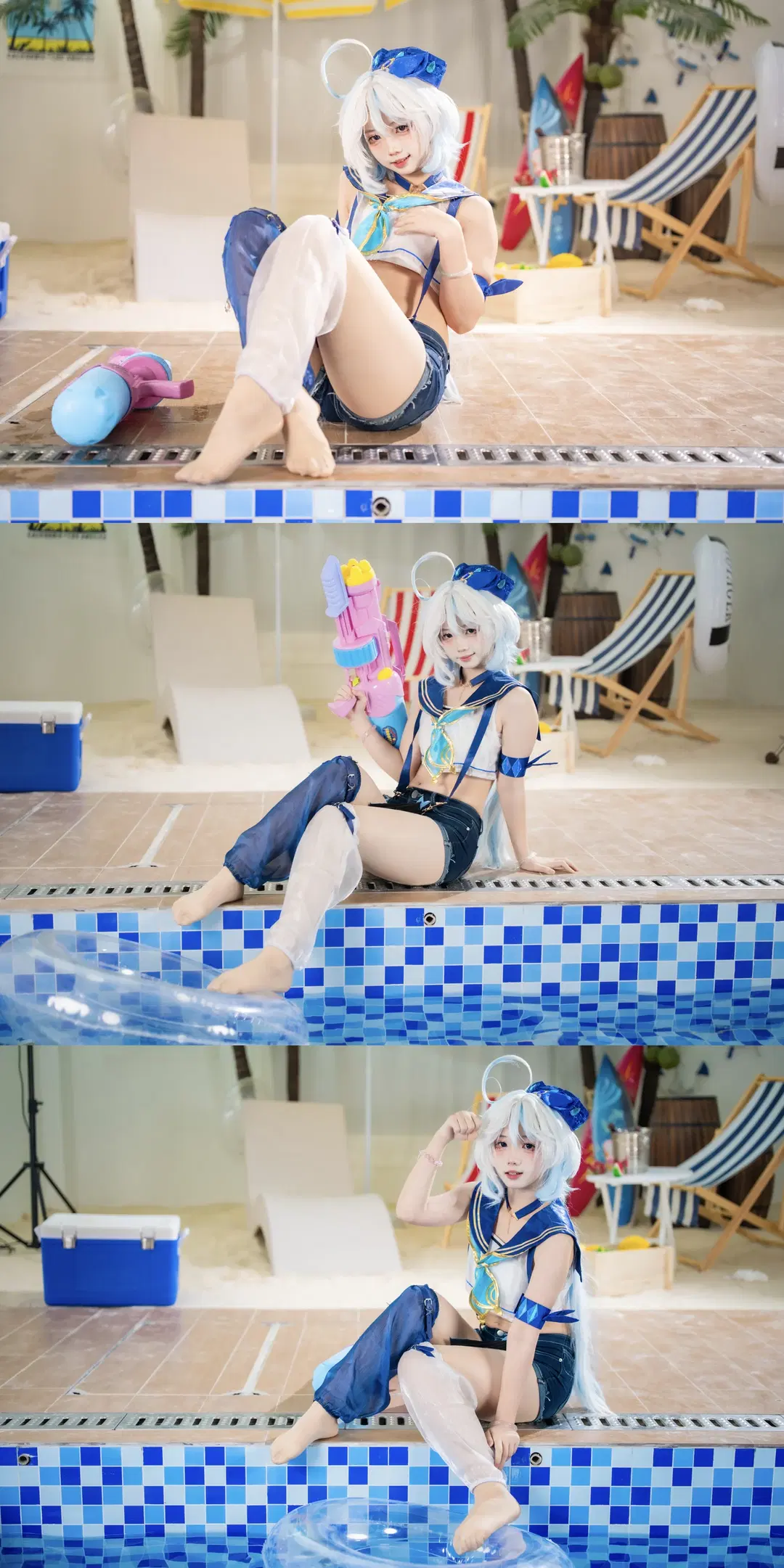 【芙寧娜cos】原神夏日泳裝，泳池邊的水槍整活記錄 - schokoladeeee - 第3張
