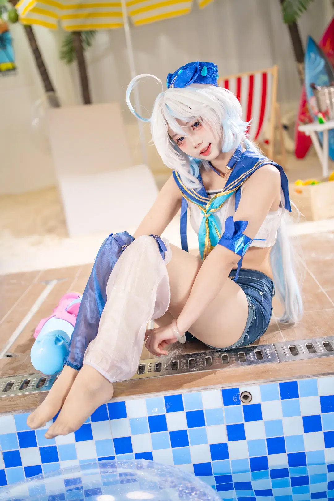 【芙寧娜cos】原神夏日泳裝，泳池邊的水槍整活記錄 - schokoladeeee - 第7張