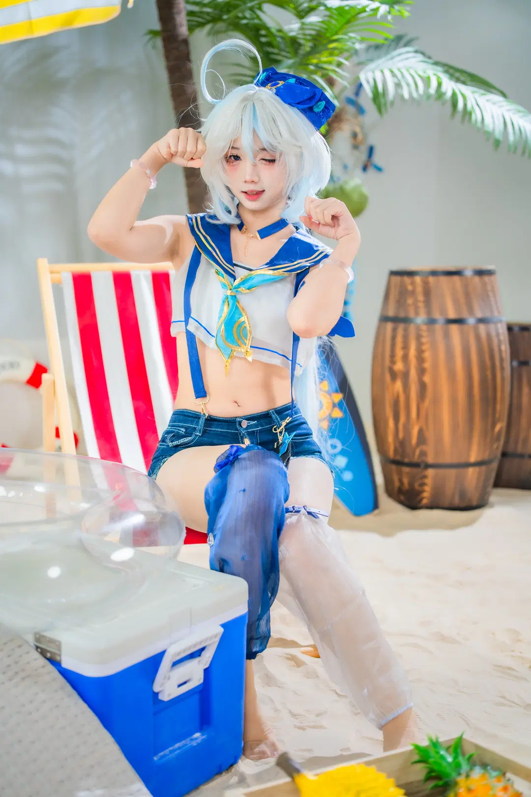 【芙寧娜cos】原神夏日泳裝，泳池邊的水槍整活記錄 - schokoladeeee - 第8張