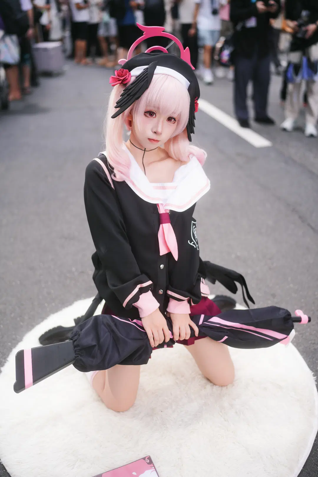 蔚蓝档案, 漫展返图, 二次元cosplay, 下江小春cos, 白丝