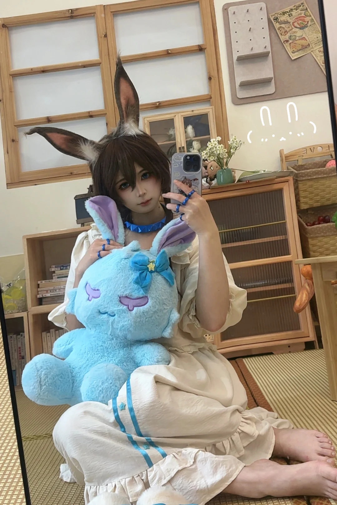 cosplay, 明日方舟, 阿米娅cos, 兔耳, 居家睡衣