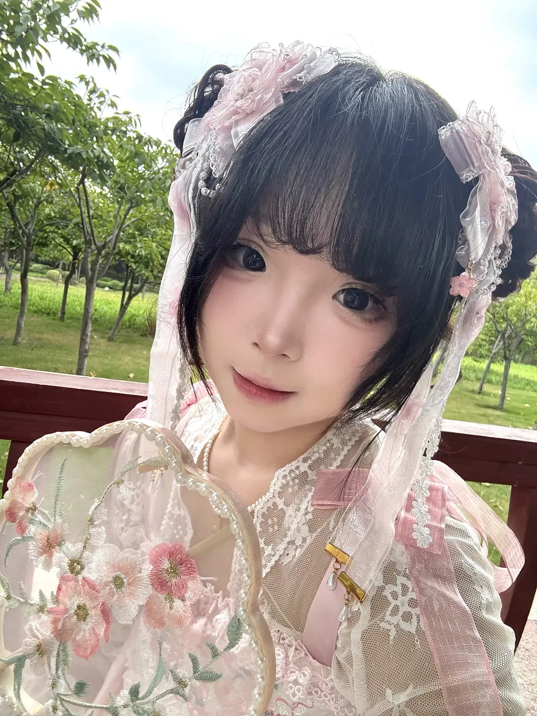 粉白中华风Lolita穿搭，桃与月太适合春日游园了 - 浆果呆礼 - 第5张