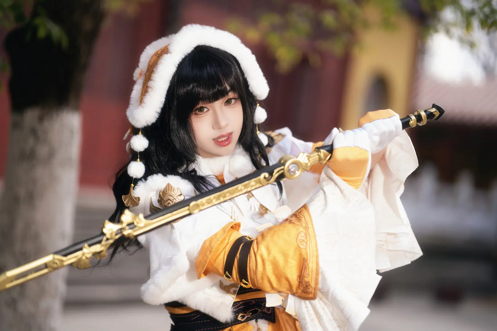 [Zefang Jiluo cosplay] JX3 Cangjian sect's winter Traditional Chinese style greatsword maiden by 山止川行 - Image 7