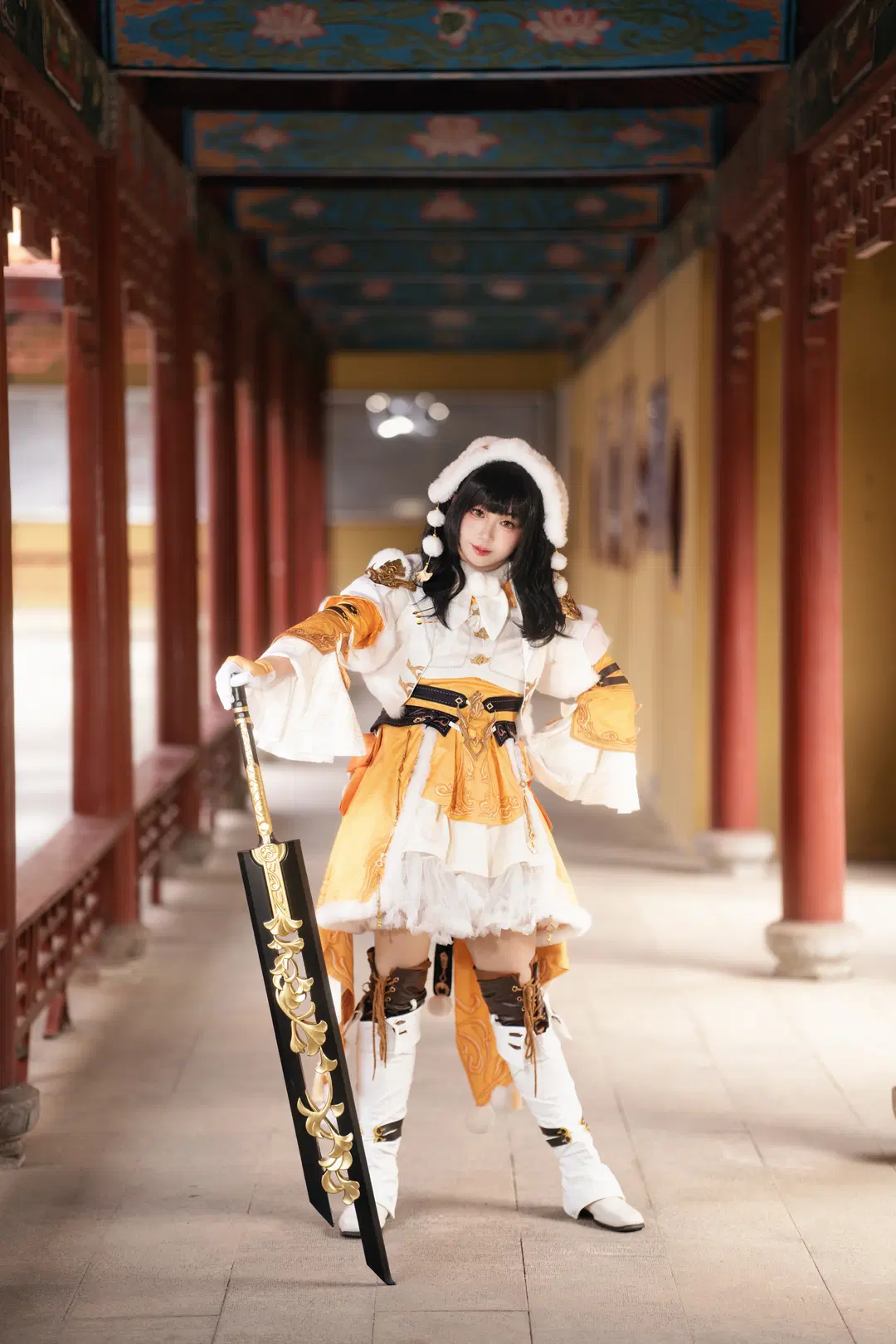 [Zefang Jiluo cosplay] JX3 Cangjian sect's winter Traditional Chinese style greatsword maiden by 山止川行 - Image 9