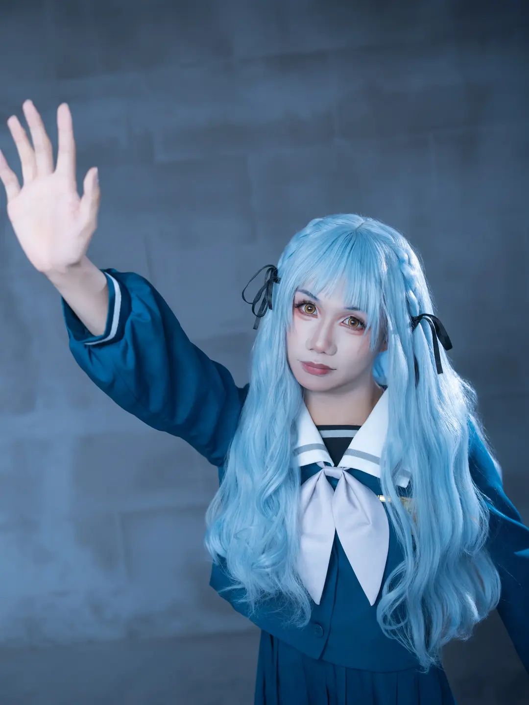 場照, 明日方舟, 藍色系cos, 水手服寫真, 白祥cos - 第1張