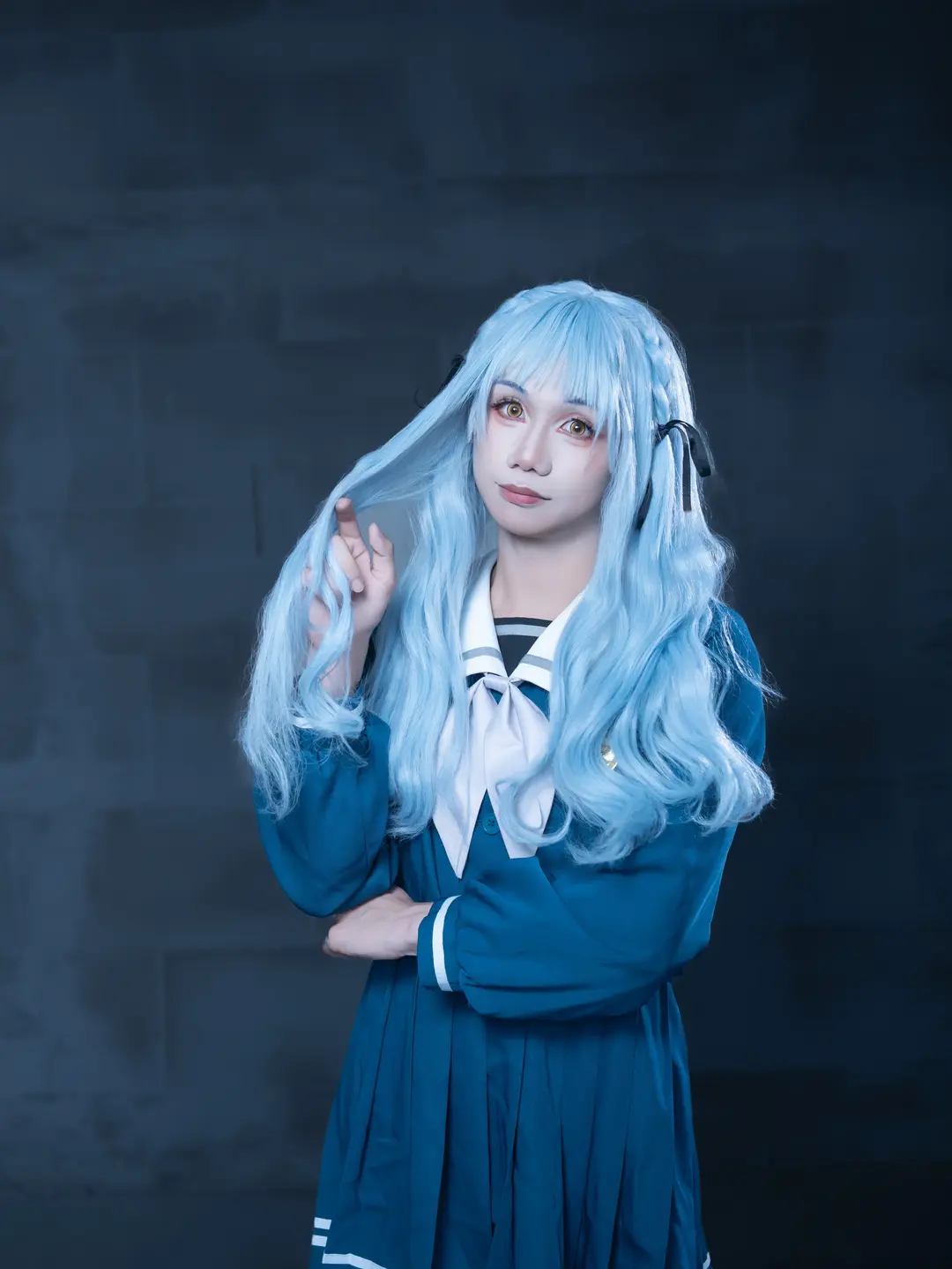 場照, 明日方舟, 藍色系cos, 水手服寫真, 白祥cos - 第3張