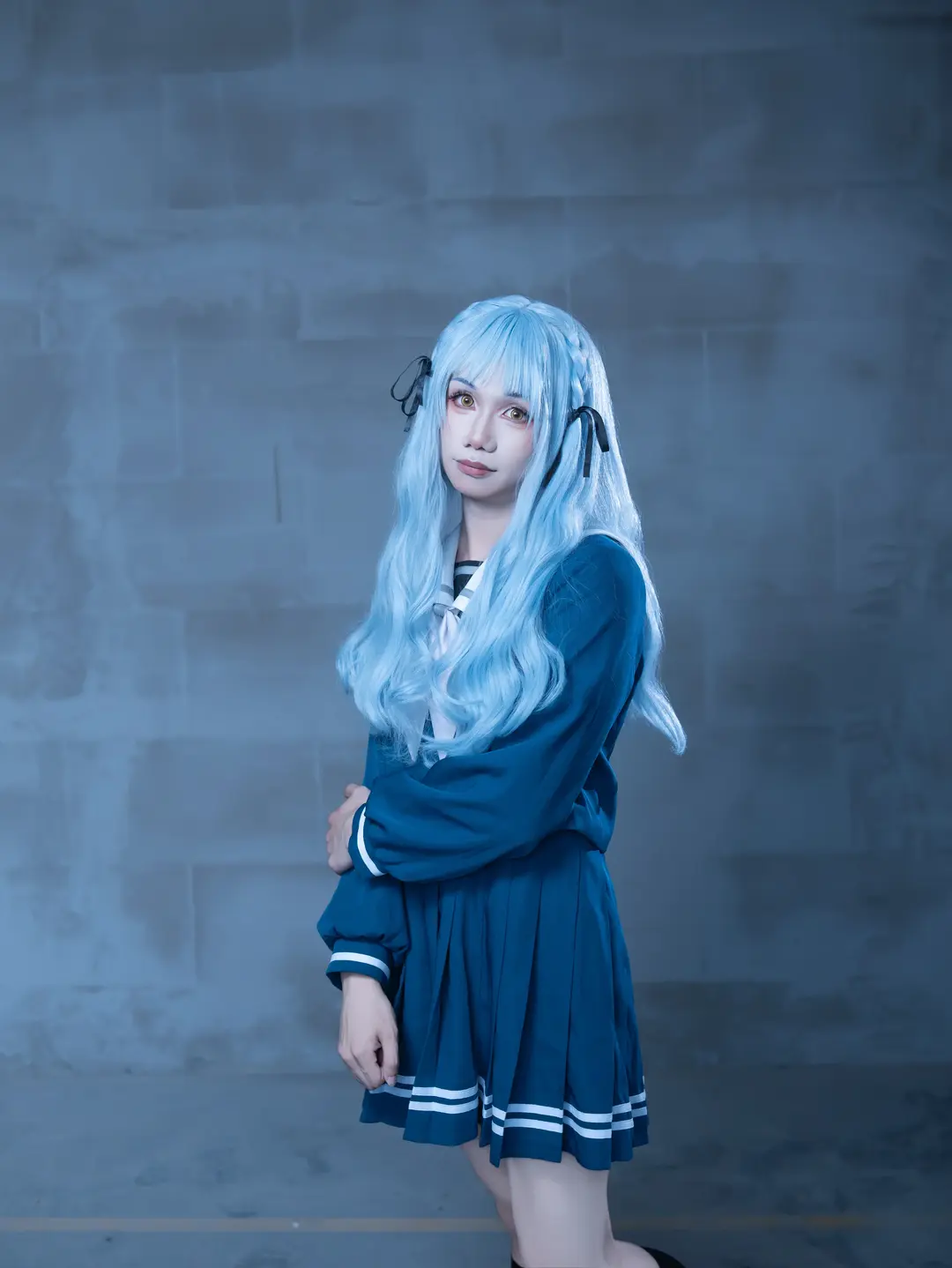 场照, 明日方舟, 蓝色系cos, 水手服写真, 白祥cos