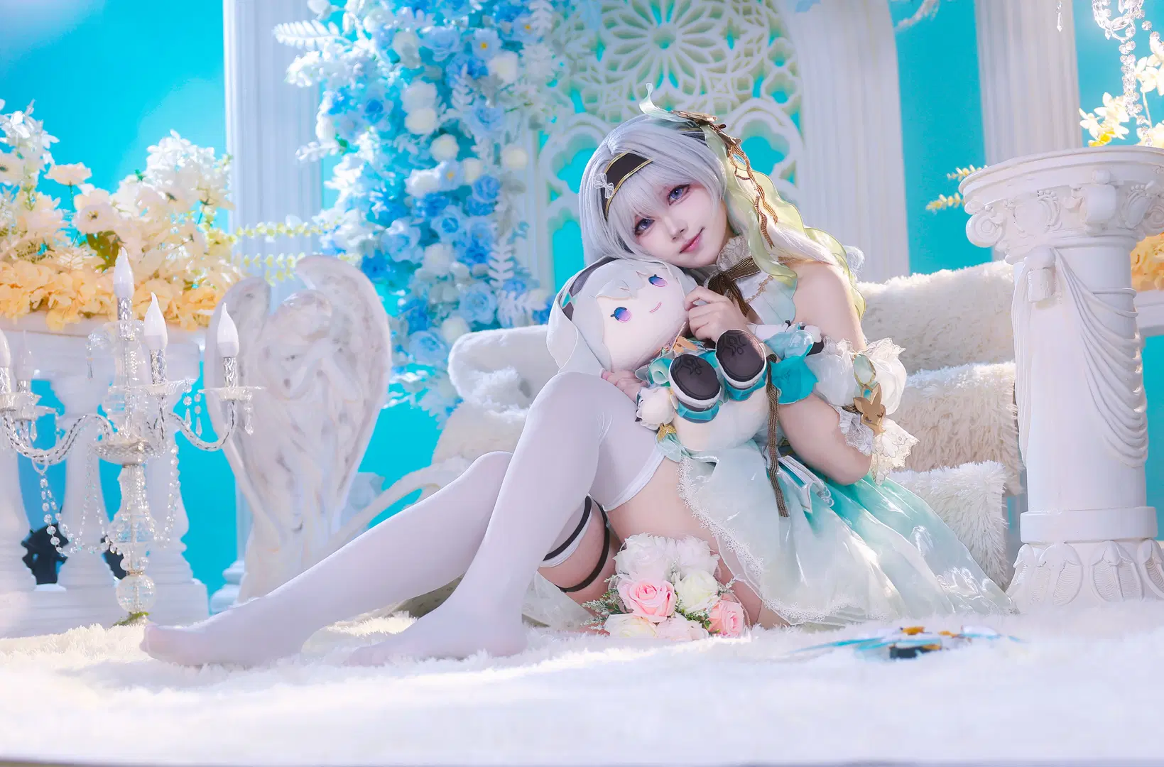 崩坏星穹铁道, 流萤cos, 花嫁cos, 梦幻风, 白丝cos