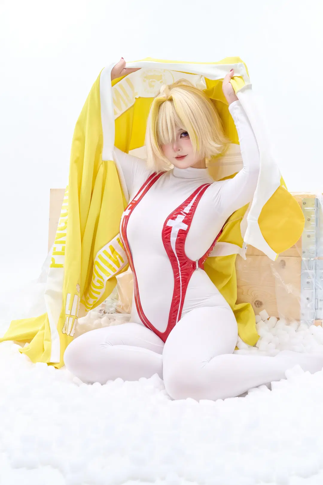 コスプレ, 勝利の女神：NIKKE, エレグコスプレ, 白ストッキング, 白いボディスーツ