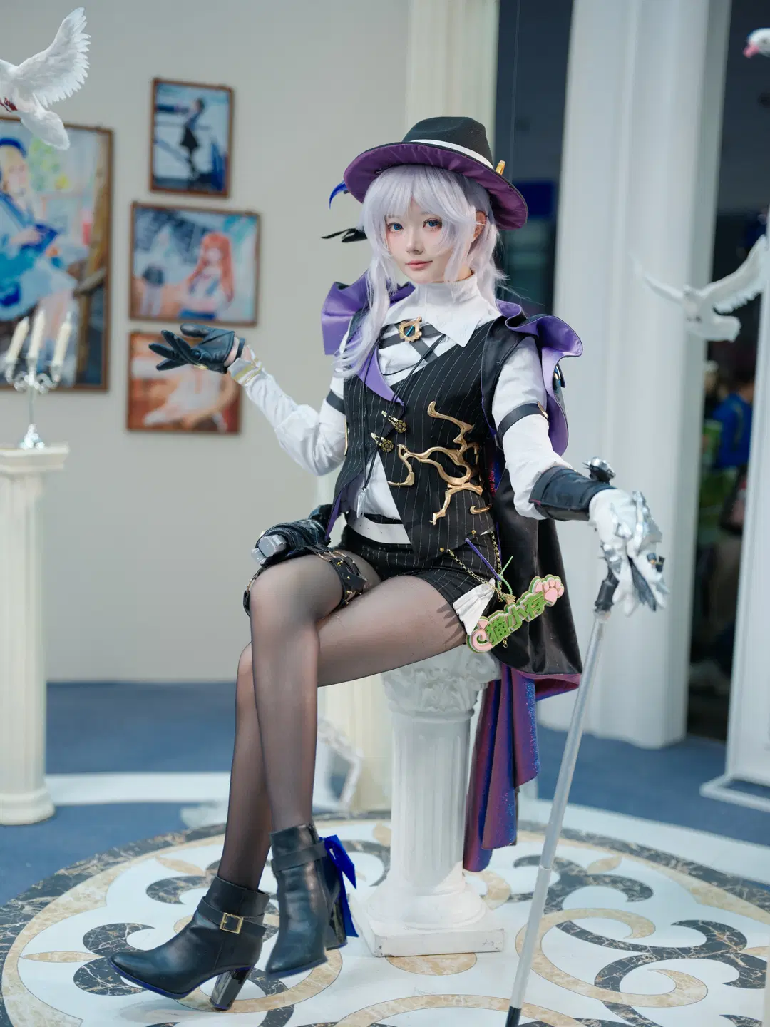 cosplay, 漫展, 黑絲, 白銀之城, 烏鴉偵探cos