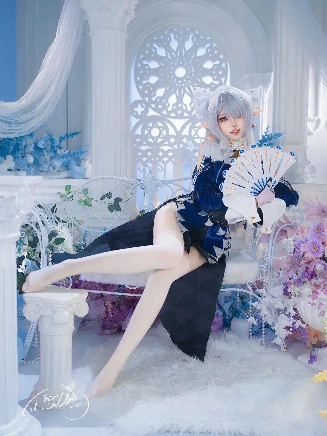 Zenless Zone Zero, Anime cosplay, White stockings, Elf ears, Velina cosplay