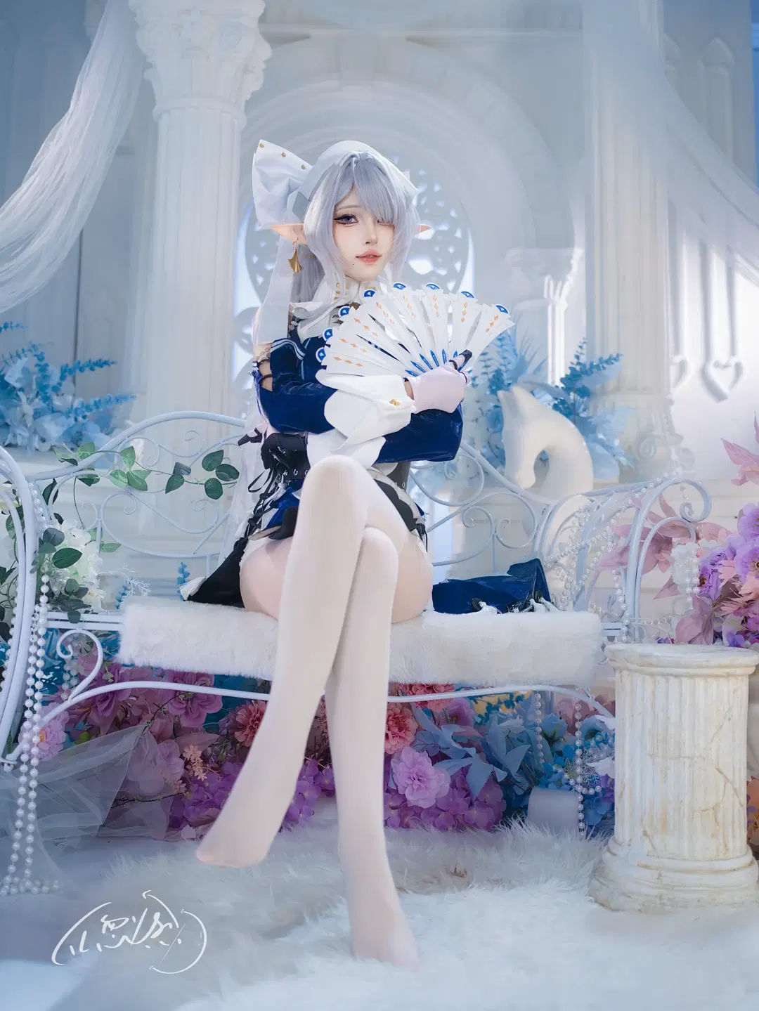【維琳娜cos】絕區零的奇幻精靈，深藍套裝與白絲質感絕了 - TL忽必烈 - 第2張