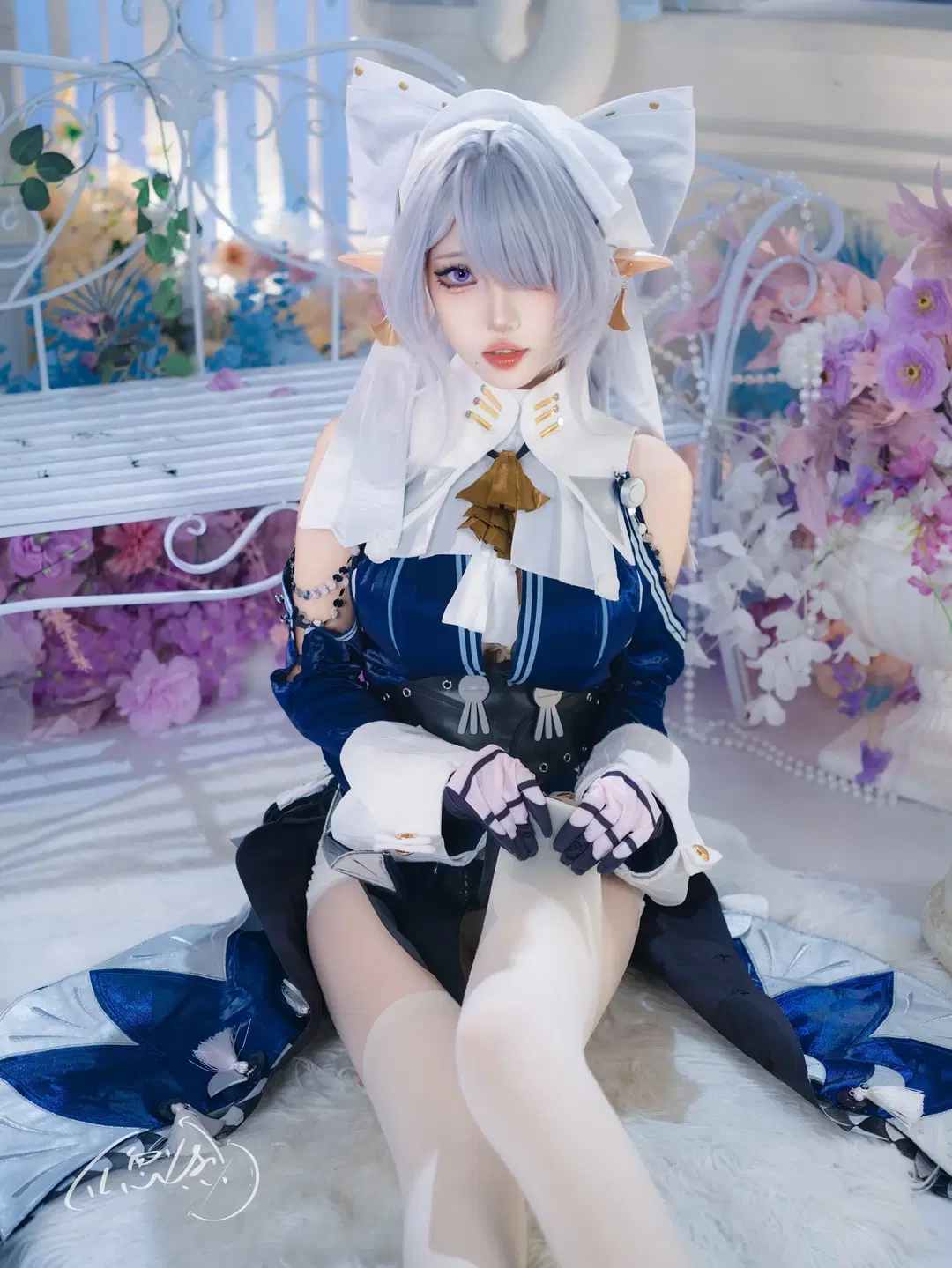【維琳娜cos】絕區零的奇幻精靈，深藍套裝與白絲質感絕了 - TL忽必烈 - 第3張