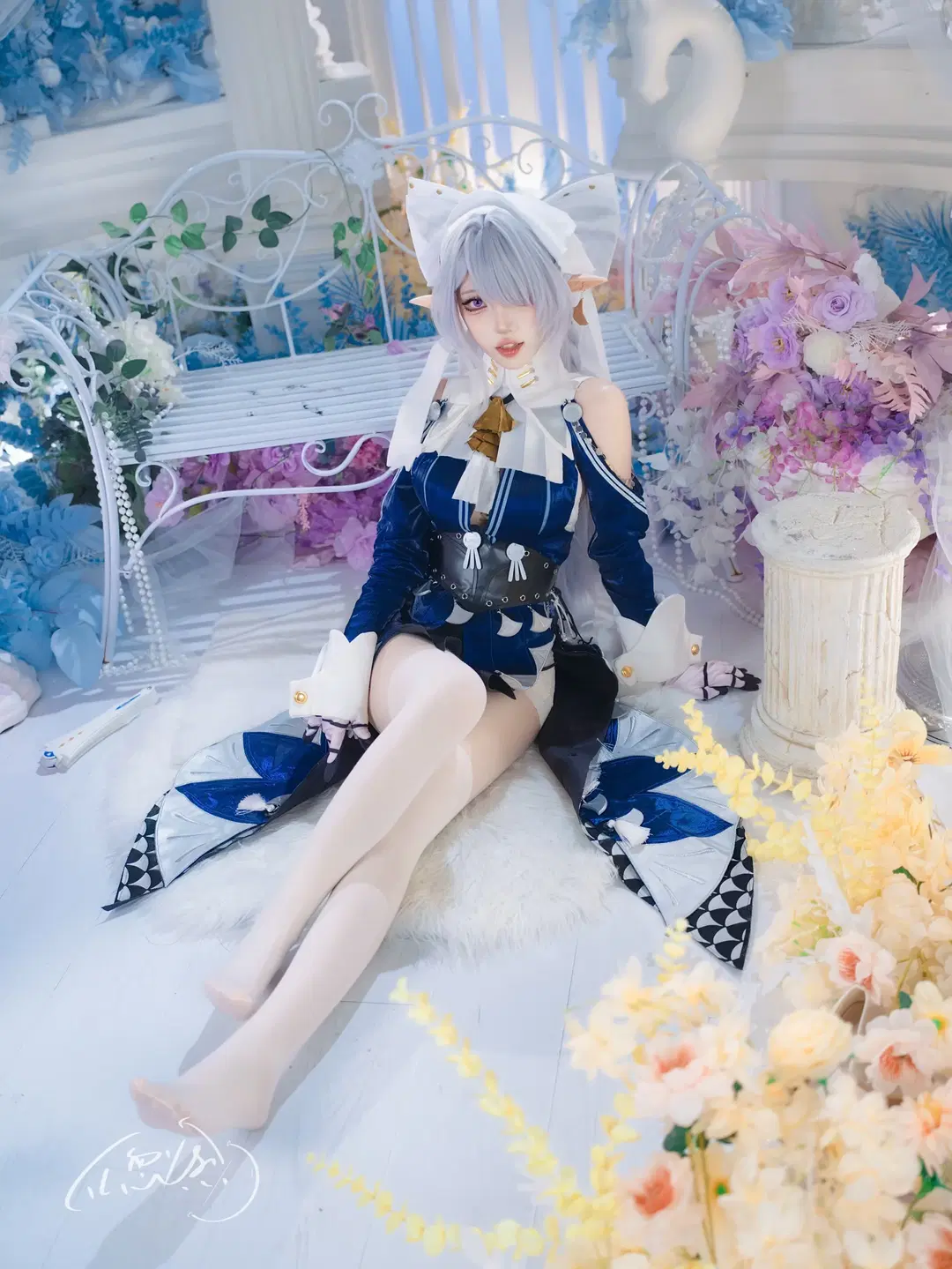 【維琳娜cos】絕區零的奇幻精靈，深藍套裝與白絲質感絕了 - TL忽必烈 - 第4張