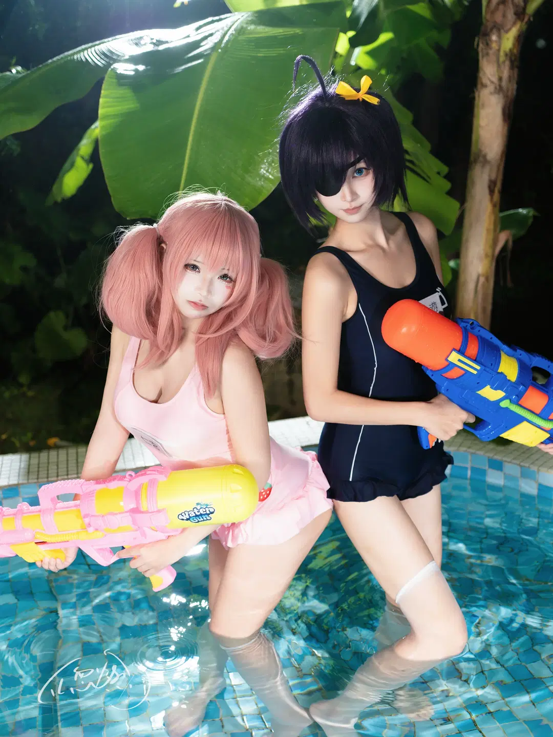 【小鸟游六花cos】中二病也要谈恋爱！与七宫智音的夏日泳池水枪派对 - TL忽必烈 - 第2张