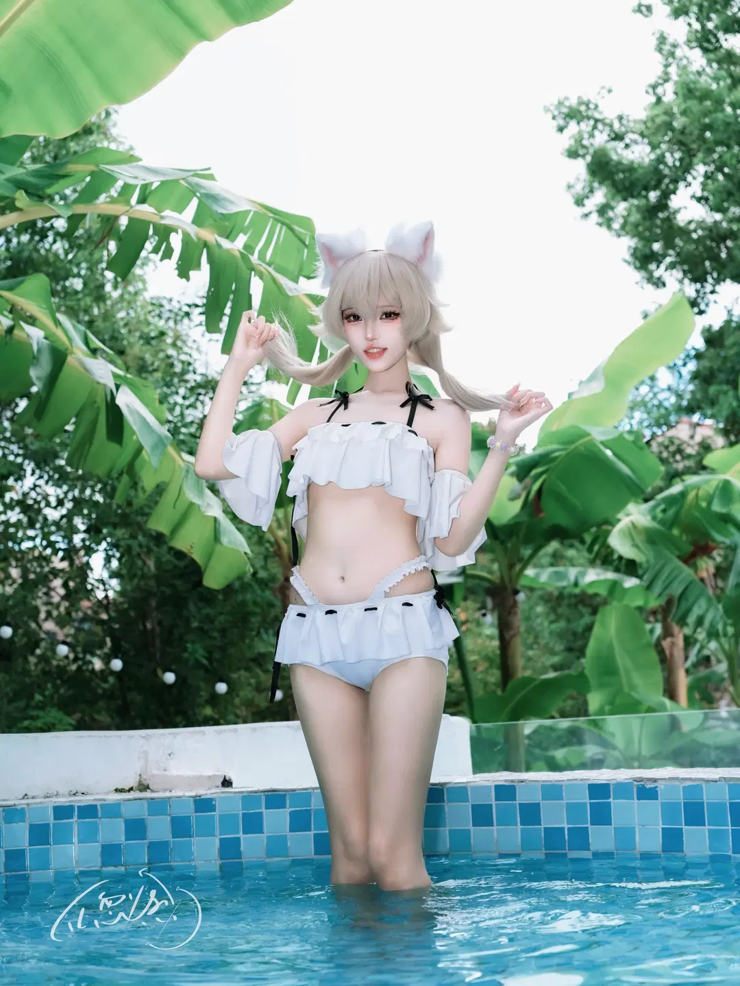 【日富美cos】蔚藍檔案小天使的夏日泳池清涼記錄 - TL忽必烈 - 第2張