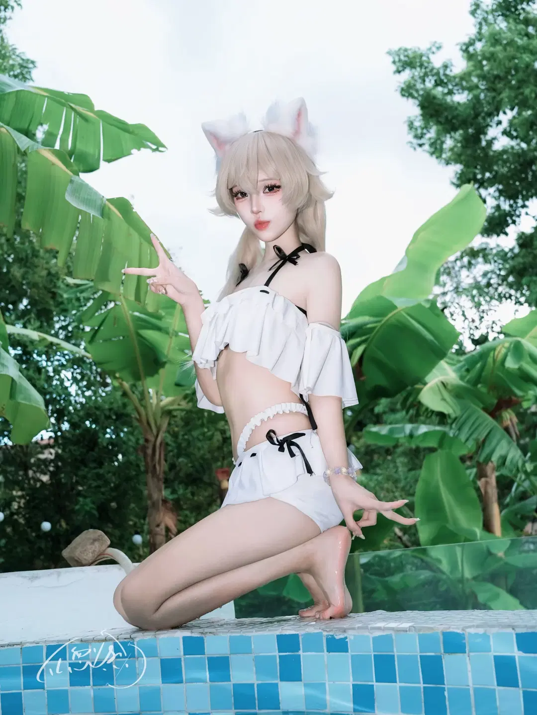 【日富美cos】蔚藍檔案小天使的夏日泳池清涼記錄 - TL忽必烈 - 第3張