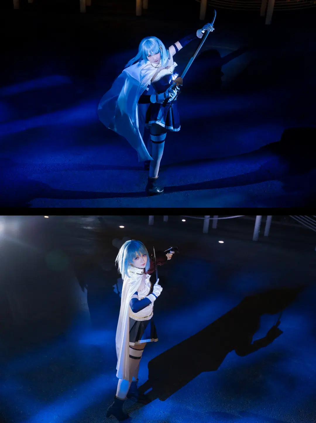 【美樹さやか コスプレ】冷青色の夜景ポートレートに佇む鬱系魔法少女 - BLAZE_布蕾 - 2枚目