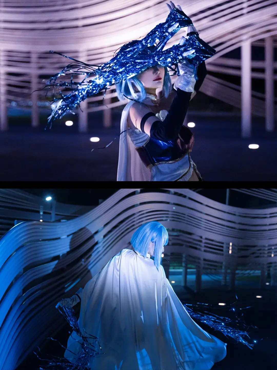 【美樹さやか コスプレ】冷青色の夜景ポートレートに佇む鬱系魔法少女 - BLAZE_布蕾 - 3枚目