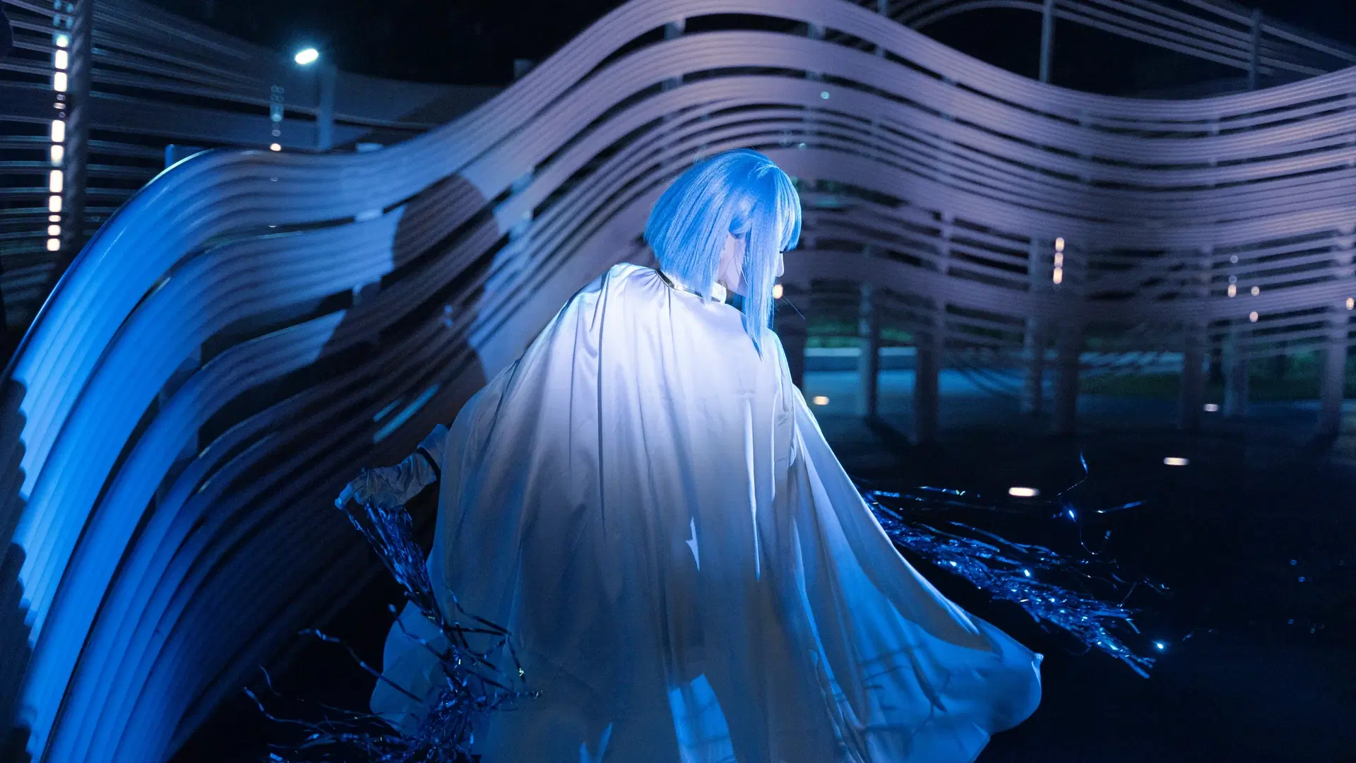 【美樹さやか コスプレ】冷青色の夜景ポートレートに佇む鬱系魔法少女 - BLAZE_布蕾 - 5枚目