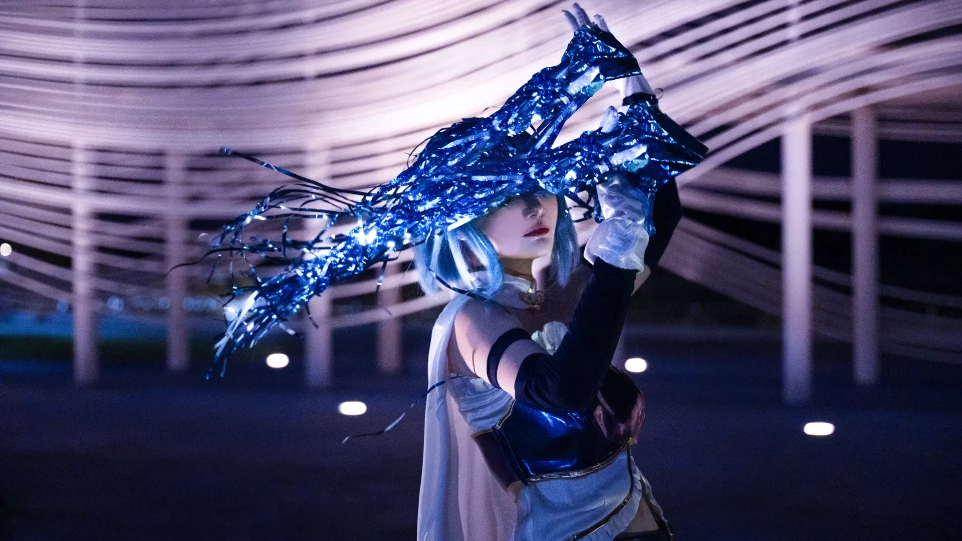 【美樹さやか コスプレ】冷青色の夜景ポートレートに佇む鬱系魔法少女 - BLAZE_布蕾 - 9枚目
