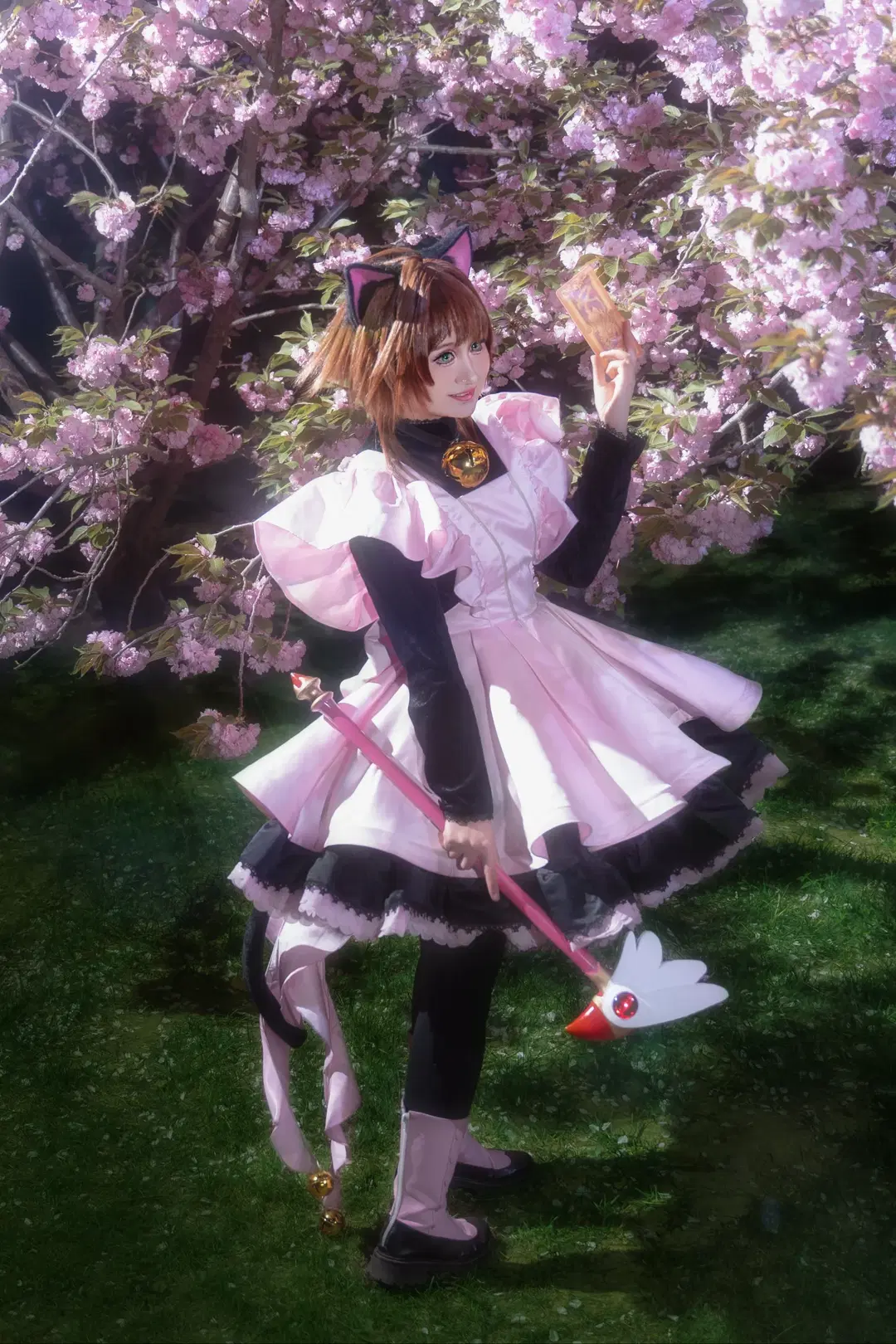 夜櫻, 木之本櫻cos, 魔卡少女櫻, 黑絲cos, 雷牌戰鬥服