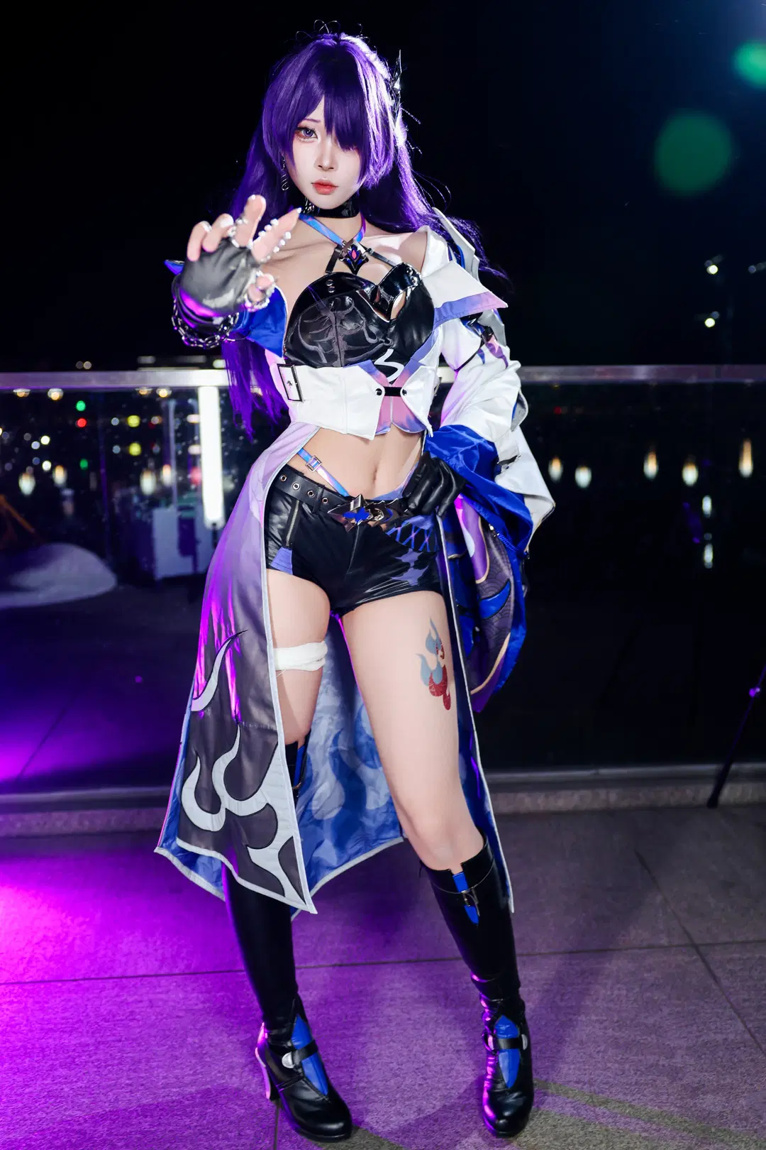 二次元摄影, 崩坏星穹铁道, 黄泉cos, 夜景打光, cosplay变装
