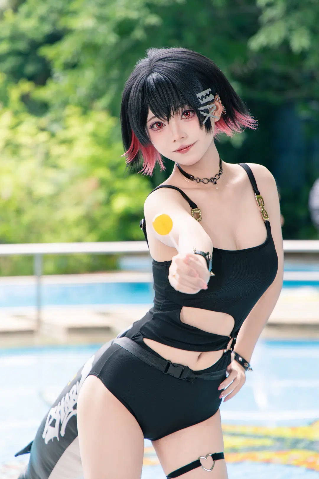【艾蓮cos】絕區零泳池拍攝記錄，和鯊魚尾巴一起清涼一夏 - 音饭饭 - 第3張