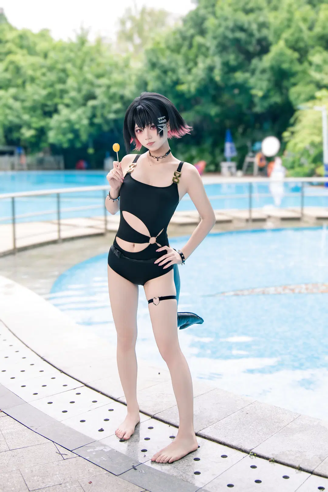 【艾蓮cos】絕區零泳池拍攝記錄，和鯊魚尾巴一起清涼一夏 - 音饭饭 - 第6張